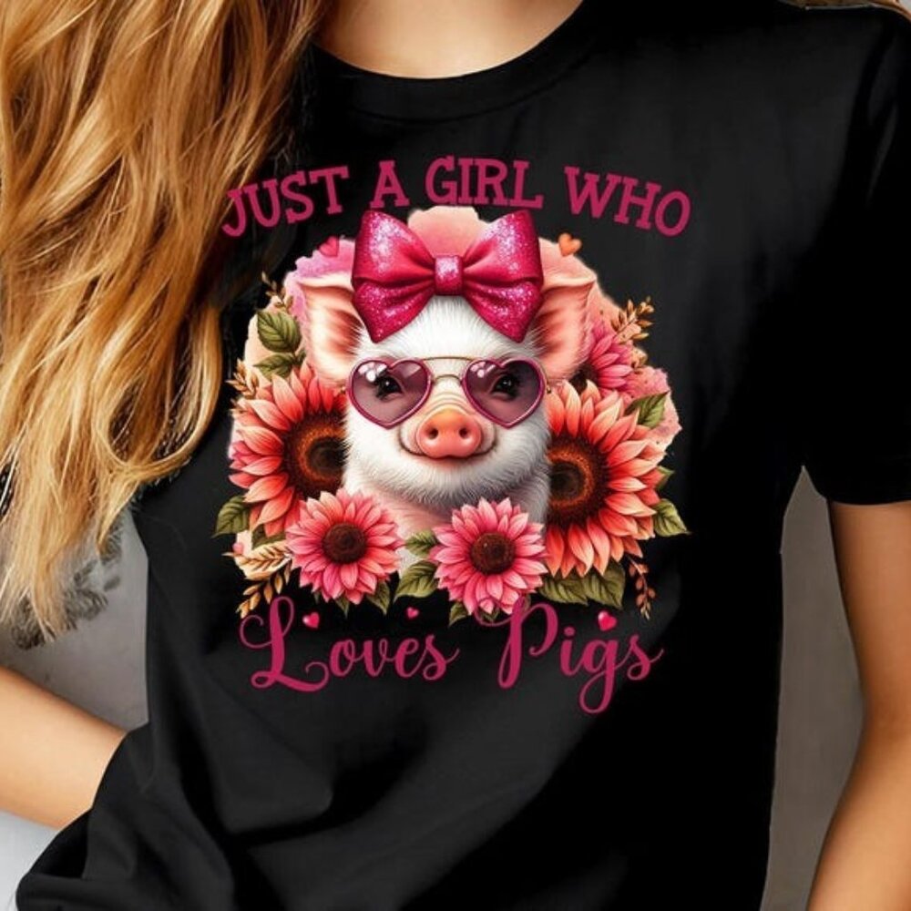Just A Girl Who Loves Pigs Funny Design Shirt